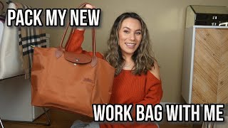 Pack my new work bag with me  Longchamp tote [upl. by Jaclyn]