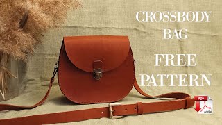 Leather crossbody bag FREE PATTERN PDF [upl. by Aidiruy]