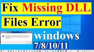 How to Fix All DLL file Missing Error in Windows PCwindows 781011 [upl. by Pfaff]