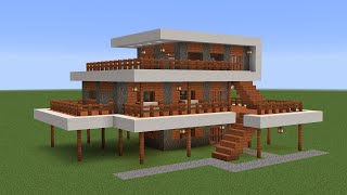 Minecraft  How to build a modern stilt house [upl. by Htebzil528]