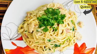 Eng sub Cremosa Pasta De Pechuga de Pollo Con Bacon Y Queso  Leche de Coco Tienes Que Probarla [upl. by Enaile]