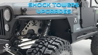 Axial SCX10III CJ7 JEEP RENEGADE SHOCK TOWERS UPGRADE [upl. by Peskoff]