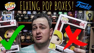 How to Fix Damaged Funko Pop Boxes DIY Window and Sticker Swap [upl. by Akimot]