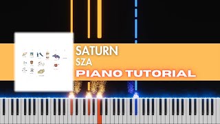 Saturn  SZA  Piano Tutorial [upl. by Eniahs]