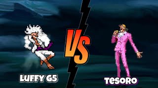 Luffy Gear 5 Vs Tesoro one piece fights  mugen [upl. by Naasah]