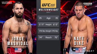 JORGE MASVIDAL VS NATE DIAZ FULL FIGHT UFC 300 [upl. by Aissert520]