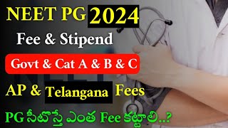 NEET PG 2024  Telangana amp Andhrapradesh Fee amp Stipend Details  Vision Update [upl. by Orion]