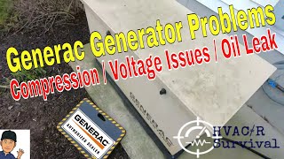 Generac Generator Problems  Compression issues  Oil leaking  Hard Starting  GeoThermal Recheck [upl. by Hteik565]