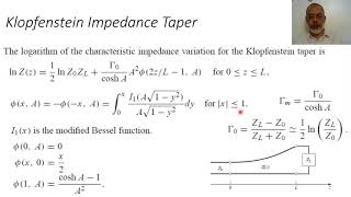 Chapter05 20 Klopfenstein Impedance Taper [upl. by Guttery]