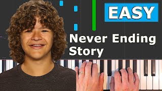 Never Ending Story  EASY Piano Tutorial  Stranger Things how to play [upl. by Gracia989]