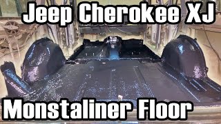 89 Cherokee Applying Monstaliner to Floor Pans [upl. by Osgood]