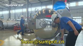 Sumpot water spray rotary retort machine for evaporated milk in canssusiesumpotcn8615165667758 [upl. by English]