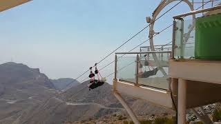 Jebel Jais Zipline in Park Ras Al Khaimah 2021 [upl. by Kahle298]