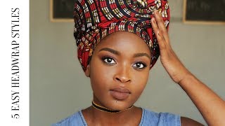 5 Quick amp EASY Headwrap  Turban Styles  Nosipho Mhlanga [upl. by Reivaz]