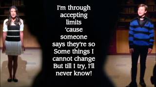 Glee  Defying Gravity With Lyrics Season One Rachel amp Kurt [upl. by Mackoff]