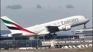 Frankfurt Airport Plane spotting October 2024  Emirates Airbus 380 Stunning takeoff [upl. by Maurise445]