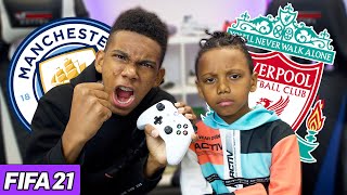 Can My Little Brother Beat Me at FIFA 21 MAN CITY vs LIVERPOOL  KAILEM [upl. by Allemac]