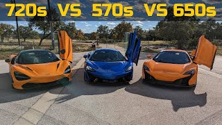 McLaren 720s VS McLaren 650s vs McLaren 570s [upl. by Bogoch]