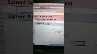 Insert current date and time using shortcutkey in Excel micorsoft excel windows computer cmd [upl. by Ecinev]