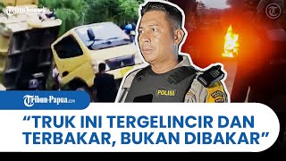 TRUK PENGANGKUT MASSA yang Mengantar Jenazah Lukas Enembe TERBALIK DAN TERBAKAR di Koya [upl. by Milton890]