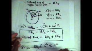 Sidereal Time Hour Angle and Right Ascension cont plus Examples [upl. by Huskamp]