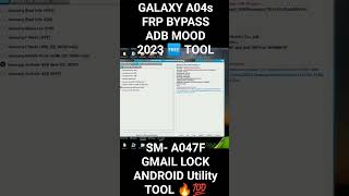 SAMSUNG A04s FRP BYPASS  SM A047F GOOGLE ACCOUNT REMOVE BY ANDROID utility TOOL FREE 2023✓✓ [upl. by Seedman]