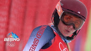 Mikaela Shiffrin crashes out for third time in Beijing  Winter Olympics 2022  NBC Sports [upl. by Ellerahc]