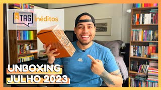 UNBOXING DE LIVROS 72  TAG INÉDITOS  JULHO 2023  De Quem é Esse Livro [upl. by Kramnhoj]