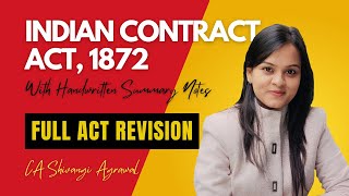 Indian Contract Act 1872  Full ICA Revision Lecture  CMA Inter CA Foundation amp CMA Foundation [upl. by Joete]