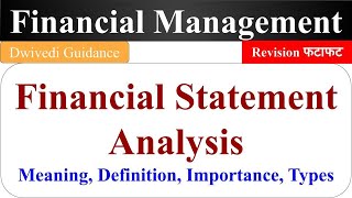 Financial Statement Analysis in hindi financial management [upl. by Akisey]