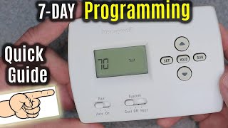 Honeywell Home PRO 3000  Schedule Programming  7day Programmable Digital Thermostat [upl. by Rabah]