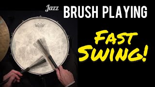 Drums Brush Playing  Fast Swing Jazz [upl. by Allys]