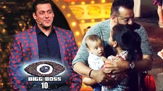 Salman Khans STYLISH Look On BB10 Weekend Episode Sanjay Dutt Plays With Salmans Nephew AHIL [upl. by Arracot]