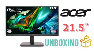 Unboxing the Acer EK220Q 215” Full HD LCD Monitor  1ms VRB 100Hz Refresh Rate HDMI amp VGA Ports [upl. by Ahcsatan]