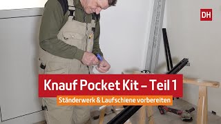 Pocket Kit Montage Teil1Schiebetür in Ständerwand  DHTrockenbau [upl. by Dimphia]