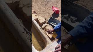 Repair water trough with Tile Adhesive [upl. by Nylad]