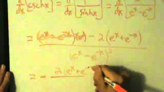 Calculus I  Derivative of Hyperbolic Cosecant Function cschx  Proof [upl. by Hilda200]