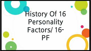 History of 16Personailty FactorsPFRaymond B Cattel in urduEnglishPsychology [upl. by Obmar811]