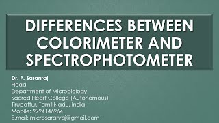 Differences Between Colorimeter and Spectrophotometer [upl. by Esilana]