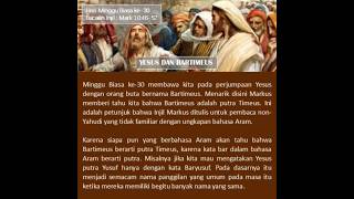 yesusdanbartimeus renunganmisa hariminggubiasake30 markus10ayat46smp52 [upl. by Abdu]