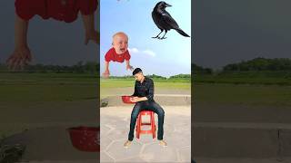 Flying crying babies Catching vs crow amp pigeon vs giant tyre  Funny vfx magic 😂 [upl. by Atirhs252]