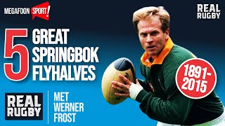 Rugby Five of the greatest Springbok flyhalves in history [upl. by Suoinuj363]