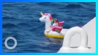 Girl 3 Saved After Floating out to Deep Sea on Unicorn [upl. by Aehsel]