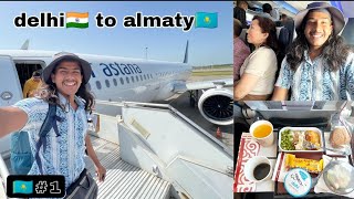 ep🇰🇿1 ഡെൽഹീന്ന് നേരെ കാസാകിസ്ഥാനിലോട്ട്  delhi to Almaty in Air astana  Kazakhstan [upl. by Kalie]