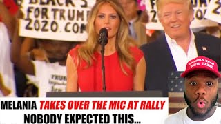 Melania takes over the mic at Trump rally NOBODY expected this [upl. by Einittirb]