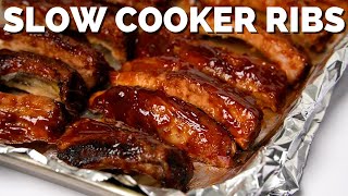 BBQ Slow Cooker Pork Ribs [upl. by Silvan]