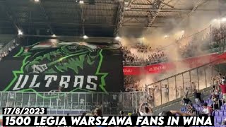 1500 LEGIA WARSZAWA FANS IN WINA  FAK Austria Wien vs Legia Warszawa 1782023 [upl. by Elleret]