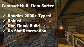 Very Compact Multi Item Sorter  Handles 2000 Item Types  One Chunk [upl. by Dlanger]