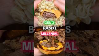 Gen Z vs Millennial Food  Burgers [upl. by Housen]