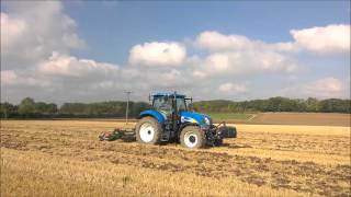 NRH Engineering 3 leg auto reset subsoiler working with NH T6080 [upl. by Tessi]